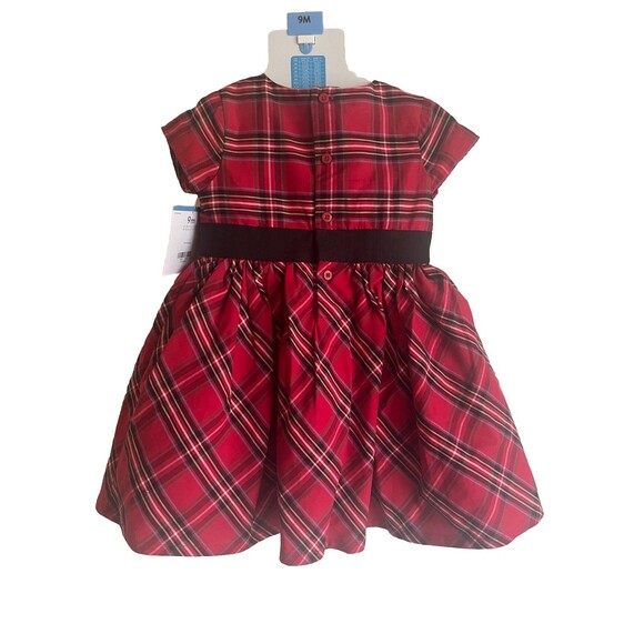 Carter's Christmas Girls 2 Piece Red Plaid Dress Festive With Undies NWT 9M - Picture 4 of 7